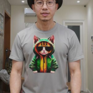 camiseta modelo gato